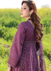 Asim Jofa Embroidered Lawn 3 Piece Unstitched Suit AJ25L D-AJELL-18